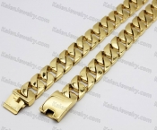 Gold Plating Custom Large Steel Necklace MOQ 10pcs KJD128-0011