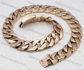 Rose Gold Custom Large Steel Necklace MOQ 10pcs KJD128-0012