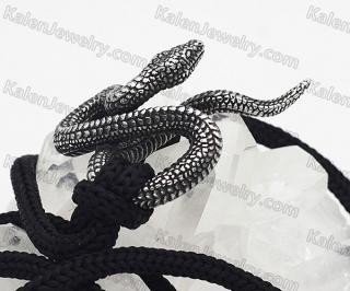 snake pendant with black nylon rope KJP118-0031