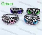 green eyes owl ring KJR127-0161