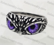 purple eyes owl ring KJR127-0160