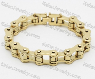 cheap gold plating steel motorcycle chain bracelet KJBA000033