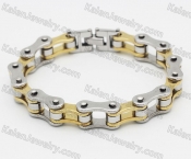 cheap two-tone steel motorcycle chain bracelet KJBA000035