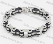 cheap two-tone steel motorcycle chain bracelet KJBA000036
