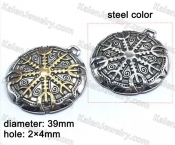 steel color compass pendant KJP128-0008