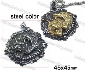 steel color wolf pendant KJP128-0029