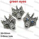 green eyes wolf pendant KJP128-0148