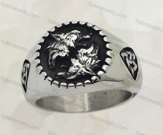 Double Wolf Head ring KJR37-0984